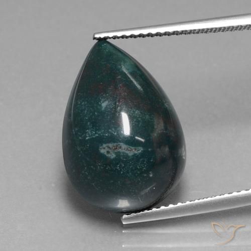 11.48ct Naturale Verde bluastro Pietra del sangue, Forma a pera, Opaco