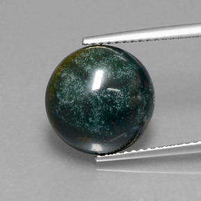 Eliotropio naturale verde da 5,87 ct, taglio rotondo, opaco
