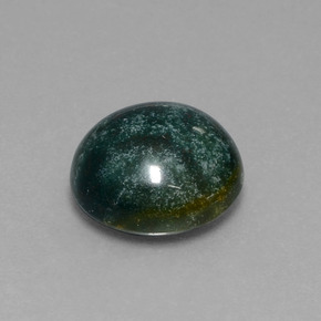 Eliotropio naturale verde da 5,87 ct, taglio rotondo, opaco