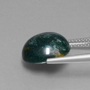 Eliotropio naturale verde da 5,87 ct, taglio rotondo, opaco