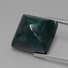 Eliotropio naturale verde da 11,03 ct, quadrato, opaco