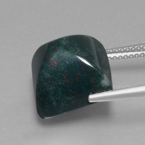 Eliotropio naturale verde da 11,03 ct, quadrato, opaco