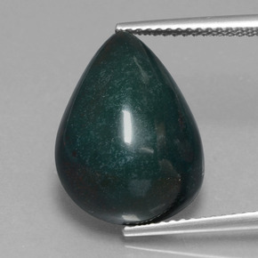 Eliotropio naturale verde da 10,09 ct, taglio a pera, opaco