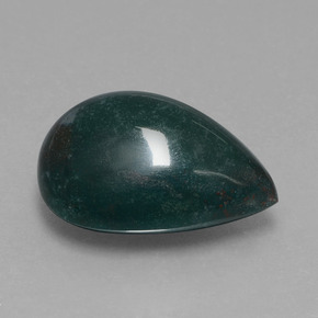 Eliotropio naturale verde da 10,09 ct, taglio a pera, opaco
