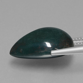 Eliotropio naturale verde da 10,09 ct, taglio a pera, opaco