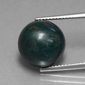Pietra del sangue Verde bluastro naturale da 8.86 ct, Taglio rotondo, Opaco