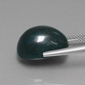 Pietra del sangue Verde maculato naturale da 10.39 ct, Taglio ovale, Opaco