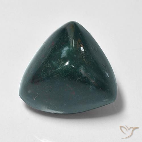 Pietra del sangue Verde bluastro naturale da 10.36 ct, Taglio trillion, Opaco