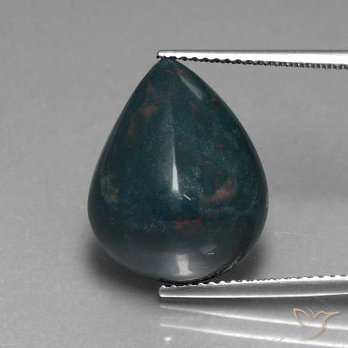 10.91ct Naturale Verde scuro medio Pietra del sangue, Forma a pera, Opaco