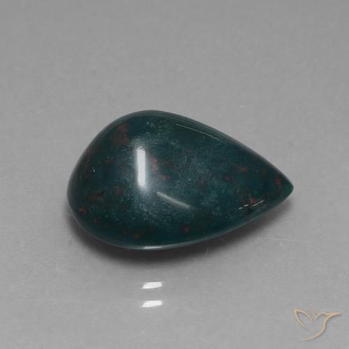 Pietra del sangue Verde scuro medio naturale da 10.91 ct, Forma a pera, Opaco