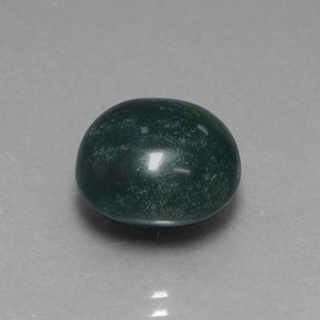 Pietra del sangue Verde scuro naturale da 8.75 ct, Taglio rotondo, Opaco