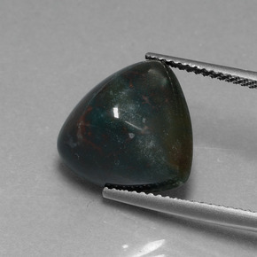 Eliotropio naturale verde da 7,39 ct, trillion, opaco