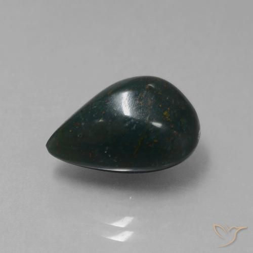 Pietra del sangue Verde scuro naturale da 8.57 ct, Forma a pera, Opaco