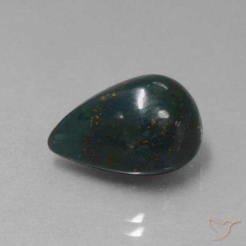 Pietra del sangue Verde foresta naturale da 8.97 ct, Forma a pera, Opaco