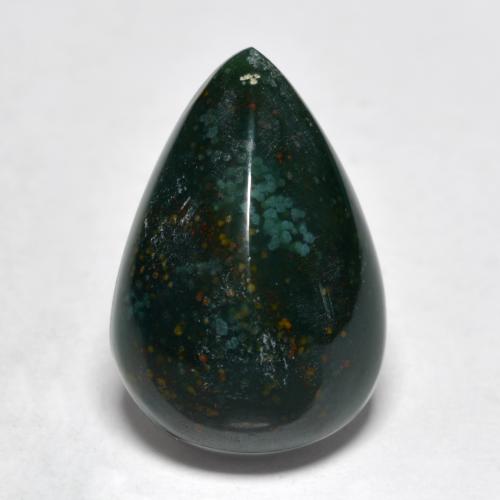Eliotropio naturale verde da 9,02 ct, taglio a pera, opaco