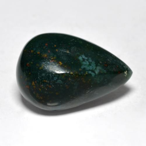 Eliotropio naturale verde da 9,02 ct, taglio a pera, opaco