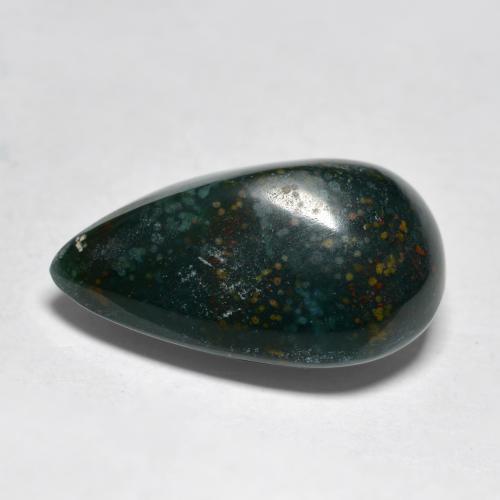 Eliotropio naturale verde da 9,02 ct, taglio a pera, opaco