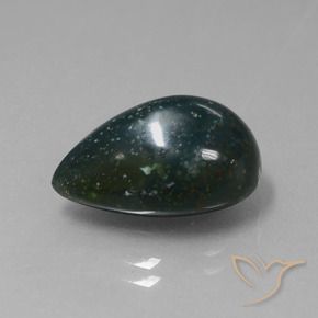 Pietra del sangue Verde scuro naturale da 8.83 ct, Forma a pera, Opaco