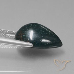 Pietra del sangue Verde scuro naturale da 8.83 ct, Forma a pera, Opaco