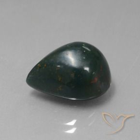 Pietra del sangue Verde scuro naturale da 8.78 ct, Forma a pera, Opaco