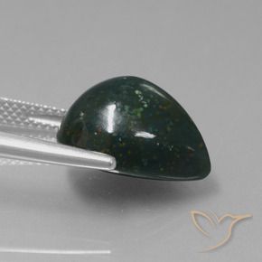 Pietra del sangue Verde scuro naturale da 8.78 ct, Forma a pera, Opaco