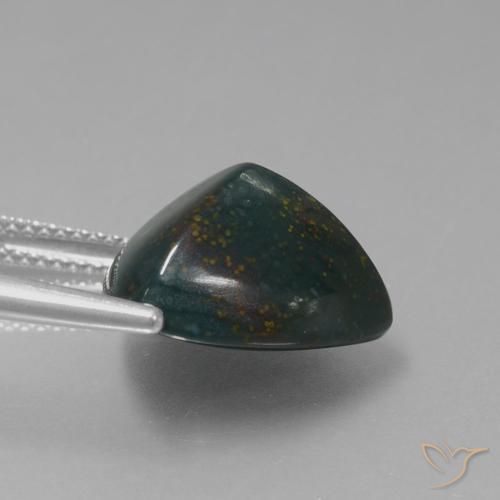 Pietra del sangue Multicolore naturale da 10.08 ct, Taglio trillion, Opaco