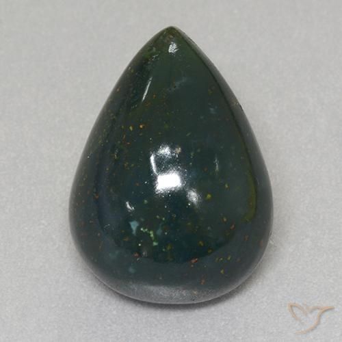 12.50ct Naturale Multicolore Pietra del sangue, Forma a pera, Opaco
