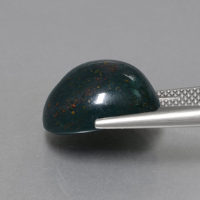 Pietra del sangue Verde scuro naturale da 11.49 ct, Taglio ovale, Opaco