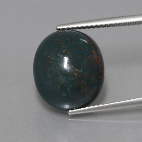 Eliotropio naturale verde da 11,31 ct, taglio ovale, opaco