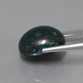 Eliotropio naturale verde da 11,31 ct, taglio ovale, opaco