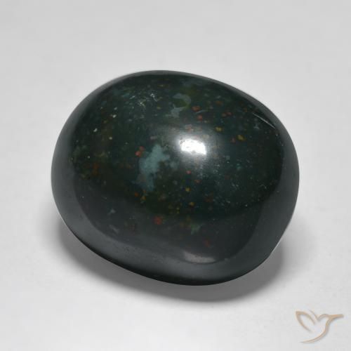 Pietra del sangue Verde scuro naturale da 12.20 ct, Ovale, Opaco