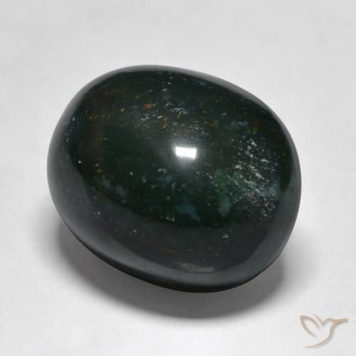 Pietra del sangue Verde scuro naturale da 14.09 ct, Ovale, Opaco