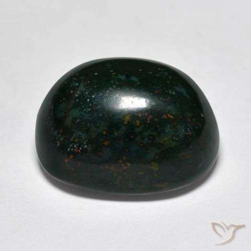 Pietra del sangue Verde scuro naturale da 14.09 ct, Ovale, Opaco