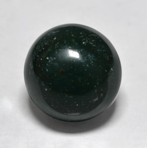 Pietra del sangue Verde scuro naturale da 7.50 ct, Taglio rotondo, Opaco
