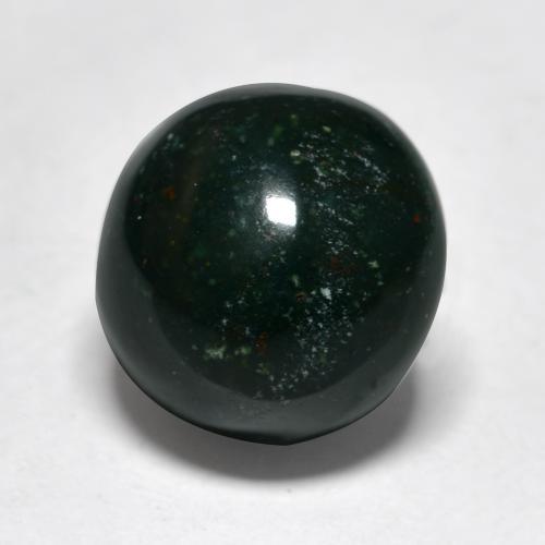 Pietra del sangue Verde scuro naturale da 7.50 ct, Taglio rotondo, Opaco