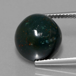 Eliotropio naturale verde da 8,14 ct, taglio rotondo, opaco