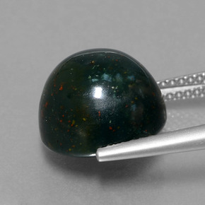 Eliotropio naturale verde da 8,14 ct, taglio rotondo, opaco