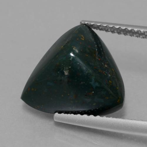 Pietra del sangue Verde multicolore naturale da 7.42 ct, Taglio trillion, Opaco