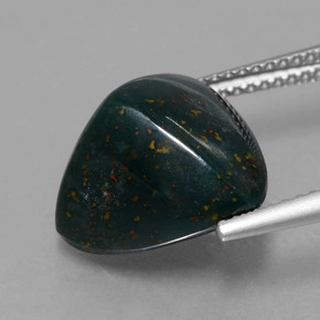 Pietra del sangue Verde multicolore naturale da 7.42 ct, Taglio trillion, Opaco