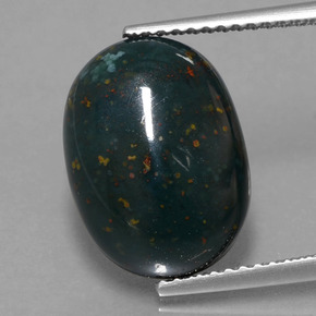 Eliotropio naturale verde da 6,78 ct, taglio ovale, opaco