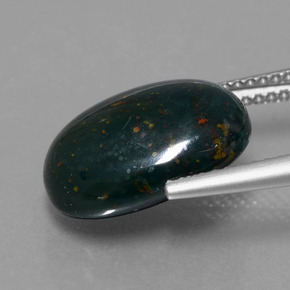 Eliotropio naturale verde da 6,78 ct, taglio ovale, opaco