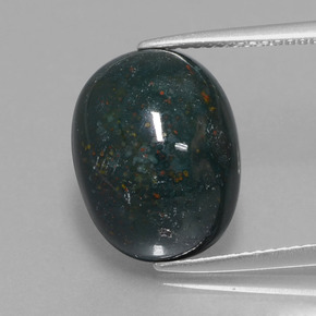 Eliotropio naturale verde da 11,08 ct, taglio ovale, opaco