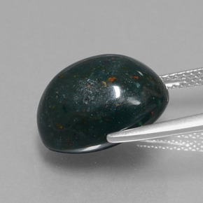 Eliotropio naturale verde da 11,08 ct, taglio ovale, opaco