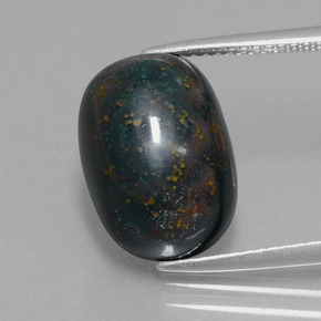 Eliotropio naturale verde da 8,99 ct, taglio ovale, opaco