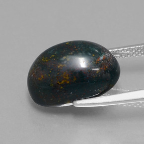 Eliotropio naturale verde da 8,99 ct, taglio ovale, opaco