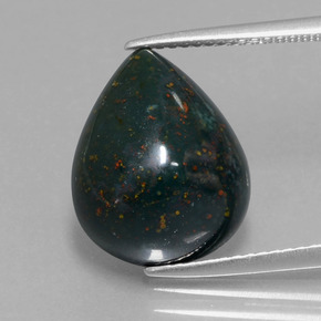 Eliotropio naturale verde da 8,63 ct, taglio a pera, opaco