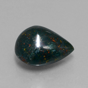 Eliotropio naturale verde da 8,63 ct, taglio a pera, opaco