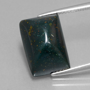 Eliotropio naturale verde da 9,66 ct, baguette, opaco