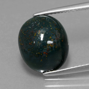 Eliotropio naturale verde da 5,20 ct, taglio ovale, opaco