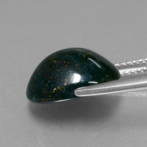Eliotropio naturale verde da 5,20 ct, taglio ovale, opaco